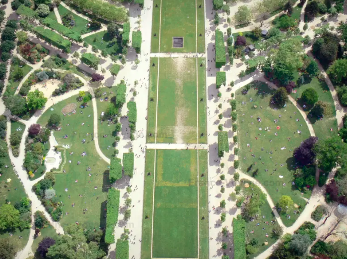 View OF Eiffel Tower Garden from Eiffel Tower Top